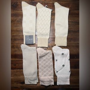 LOT 6 Mens Dress Socks Khaki Beige Size 10-13